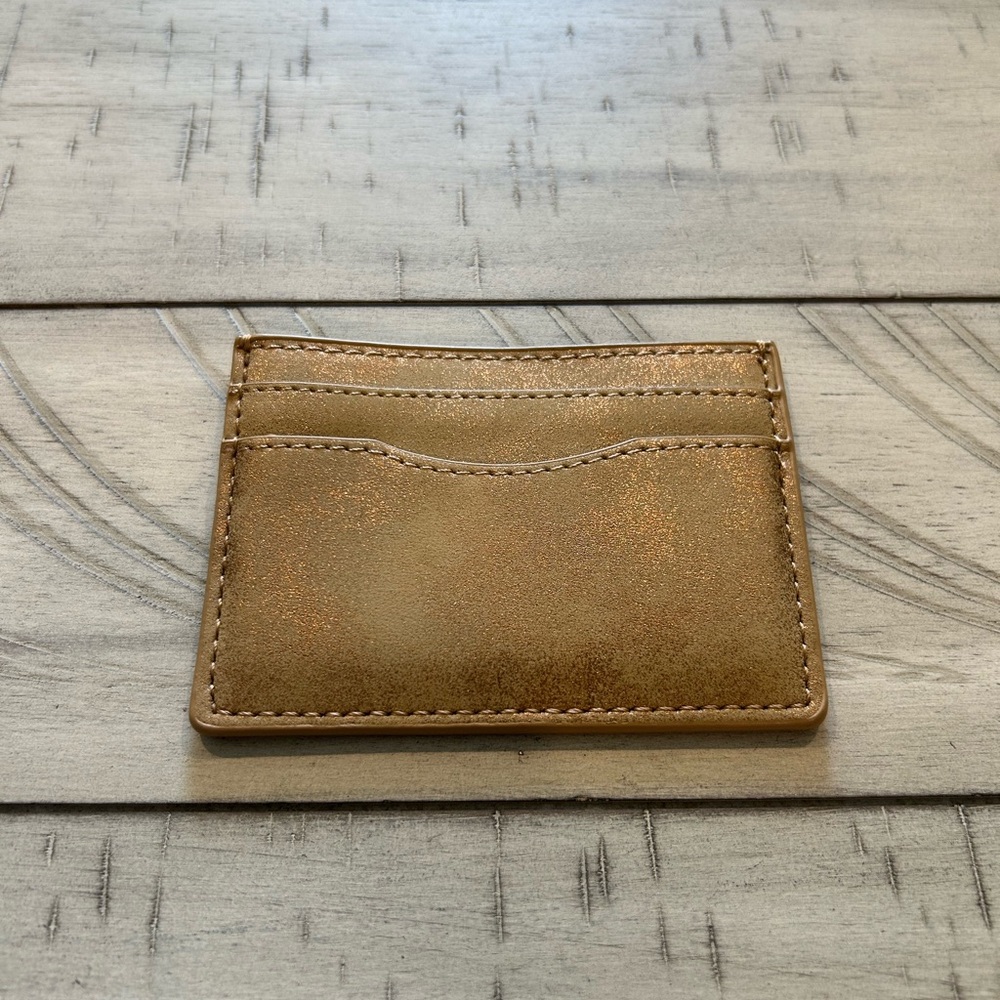 Gold Leather Card Holder